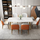 Scandinavian 1/2/5/7 Pieces Furniture Rectangle Stone Dining Table Set for Kitchen