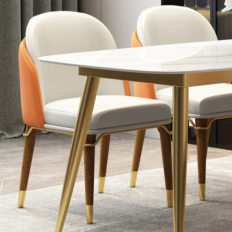 Scandinavian 1/2/5/7 Pieces Furniture Rectangle Stone Dining Table Set for Kitchen