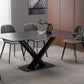 Black Stone Top Dining Table Set with Gray Chairs 1/4/5/7 Pieces Modern Dinette Set Clearhalo 'Dining Room Sets' 'Dining Tables & Seating' 'dining_room_set' 'furn' 'furn_dining_room_set' 'Furniture' 'Kitchen & Dining Furniture' 6543000
