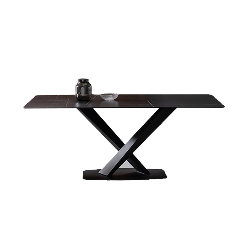 Black Stone Top Dining Table Set with Gray Chairs 1/4/5/7 Pieces Modern Dinette Set Clearhalo 'Dining Room Sets' 'Dining Tables & Seating' 'dining_room_set' 'furn' 'furn_dining_room_set' 'Furniture' 'Kitchen & Dining Furniture' 6543006