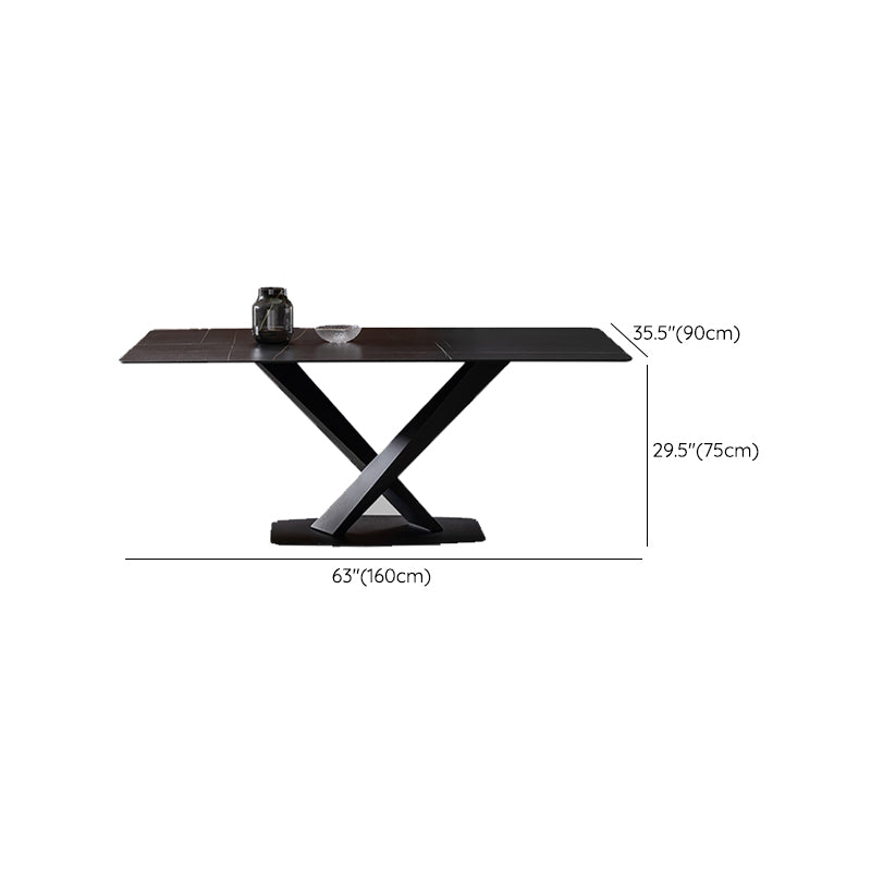 Black Stone Top Dining Table Set with Gray Chairs 1/4/5/7 Pieces Modern Dinette Set Clearhalo 'Dining Room Sets' 'Dining Tables & Seating' 'dining_room_set' 'furn' 'furn_dining_room_set' 'Furniture' 'Kitchen & Dining Furniture' 6543010