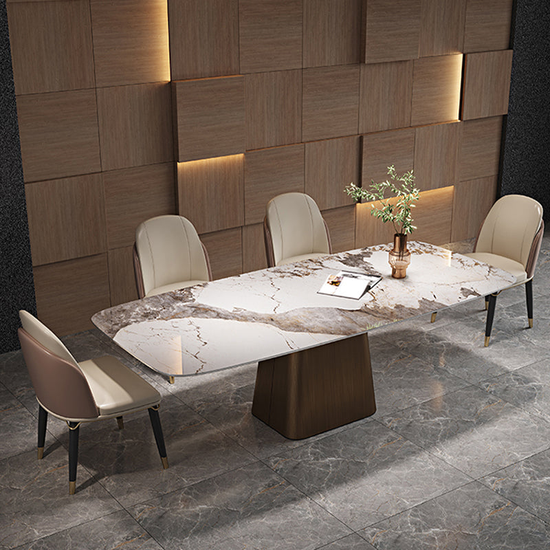 Noordse 1/2/5/7 stukken meubels rechthoekige stenen eettafel ingesteld voor thuis