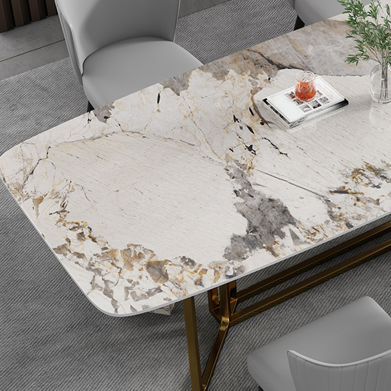 Noordse 1/2/5/7 stukken meubels rechthoekige stenen eettafel ingesteld voor thuis