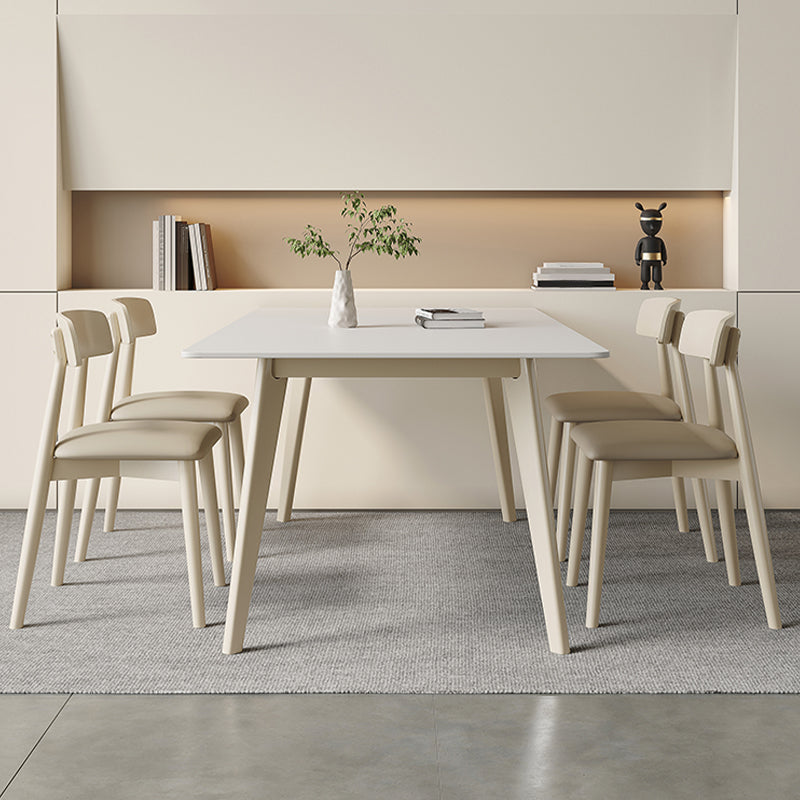 Contemporain 1/2/5/7 Pièces Ensemble de restauration Rectangle Table à manger en pierre pour cuisine