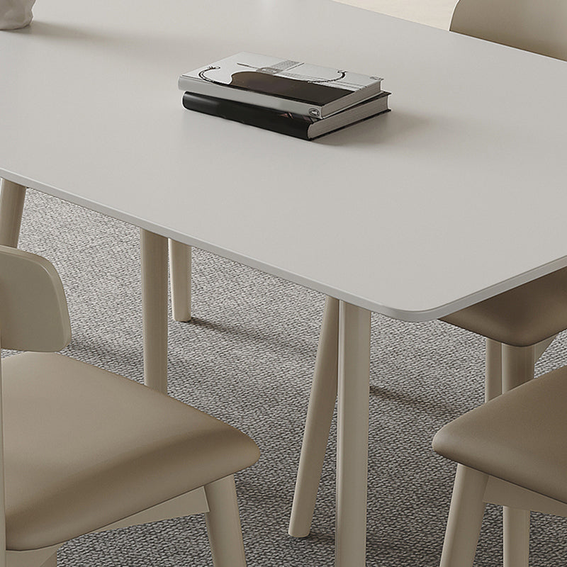 Contemporain 1/2/5/7 Pièces Ensemble de restauration Rectangle Table à manger en pierre pour cuisine