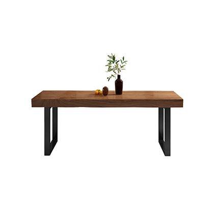 Industrial Solid Wood Dining Table Set 1/4/5/7 Pieces Brown Dinette Set for Home