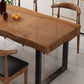 Industrial Solid Wood Dining Table Set 1/4/5/7 Pieces Brown Dinette Set for Home