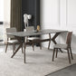 Nordic 1/4/5/7 Pieces Furniture Rectangle Stone Dining Table Set for Kitchen 4 Pieces: Table, 3 Chairs Clearhalo 'Dining Room Sets' 'Dining Tables & Seating' 'dining_room_set' 'furn' 'furn_dining_room_set' 'Furniture' 'Kitchen & Dining Furniture' 6543121
