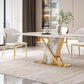 High Gloss White Dining Table Set 1/4/5/7 Pieces Glam Dinette Set with Leather Chairs Clearhalo 'Dining Room Sets' 'Dining Tables & Seating' 'dining_room_set' 'furn' 'furn_dining_room_set' 'Furniture' 'Kitchen & Dining Furniture' 6543140