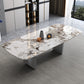 Contemporary 1/3/4/6/9 Pieces Dining Set Rectangle Stone Dining Table Set in White