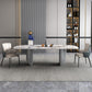 Contemporary 1/3/4/6/9 Pieces Dining Set Rectangle Stone Dining Table Set in White