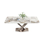 Contemporary 1/4/5/7 Pieces Dining Set Rectangle Stone Dining Table Set in White