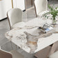 Contemporary 1/4/5/7 Pieces Dining Set Rectangle Stone Dining Table Set in White