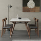 Contemporain 1/4/5 Pièces Ensemble de restauration Rectangle Table à manger en pierre en blanc