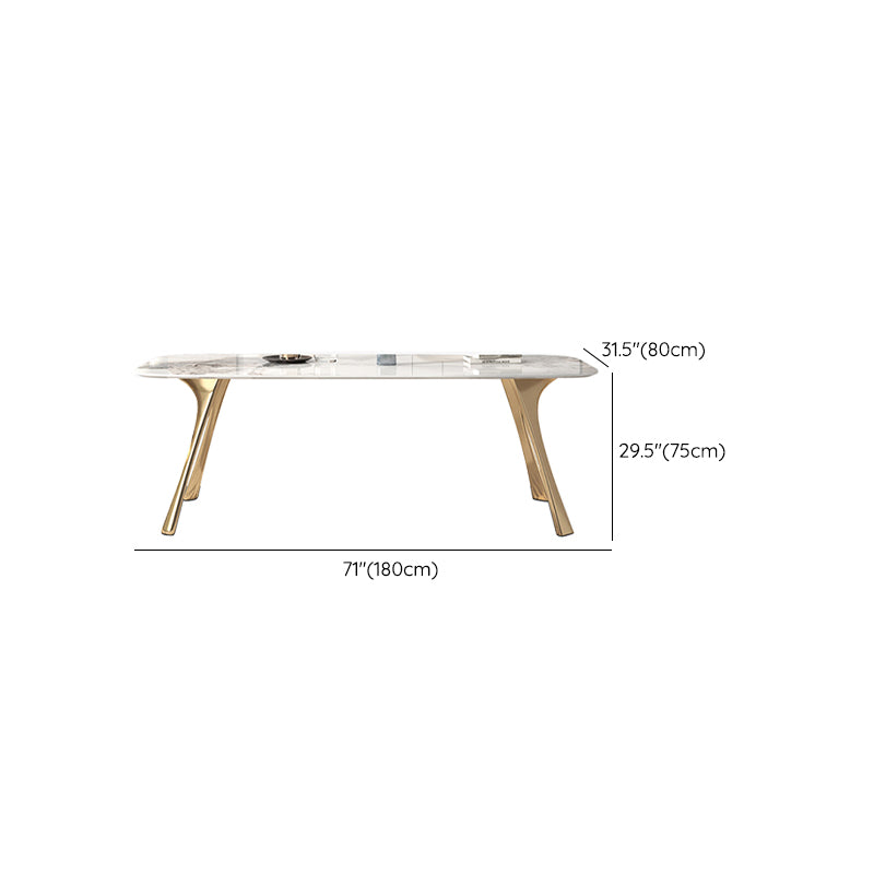 Contemporaneo 1/4/5/7 pezzi mobili tavolo da pranzo rettangolo di pietra impostata in bianco