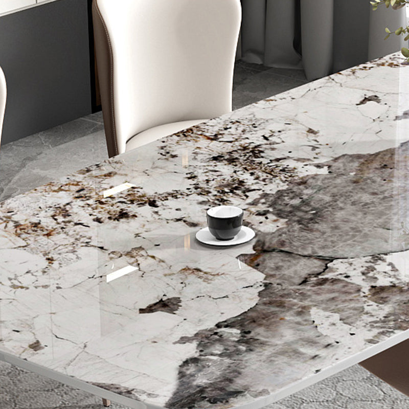 Minimaliste 1/4/5/7 Pièces meubles Rectangle Table à manger Rectangle Ensemble en blanc