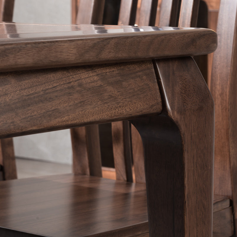 伝統的な1/2/7ピース家具茶色にセットされた堅実な木材長方形のダイニングテーブル