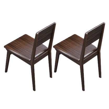 Contemporáneo 1/2/5/7 Piezas Muebles Mesa de comedor de madera sólida Rectángulo Juego en marrón