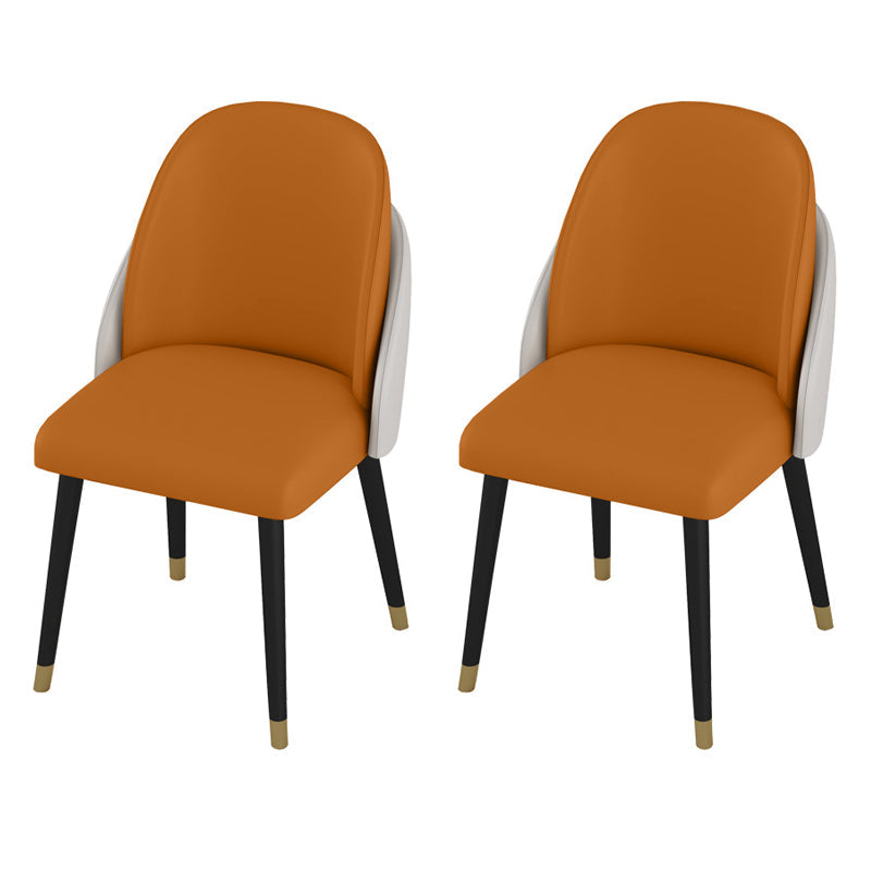 Minimalist 1/2/5/7 Pieces Furniture Stone Rectangle Dining Table Set for Home 2 Orange Chairs Clearhalo 'Dining Room Sets' 'Dining Tables & Seating' 'dining_room_set' 'furn' 'furn_dining_room_set' 'Furniture' 'Kitchen & Dining Furniture' 6543361