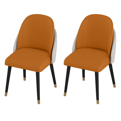 Minimalist 1/2/5/7 Pieces Furniture Stone Rectangle Dining Table Set for Home 2 Orange Chairs Clearhalo 'Dining Room Sets' 'Dining Tables & Seating' 'dining_room_set' 'furn' 'furn_dining_room_set' 'Furniture' 'Kitchen & Dining Furniture' 6543361