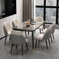 Minimalist 1/2/5/7 Pieces Furniture Stone Rectangle Dining Table Set for Home 7 Pieces: Table, 6 Chairs Clearhalo 'Dining Room Sets' 'Dining Tables & Seating' 'dining_room_set' 'furn' 'furn_dining_room_set' 'Furniture' 'Kitchen & Dining Furniture' 6543363