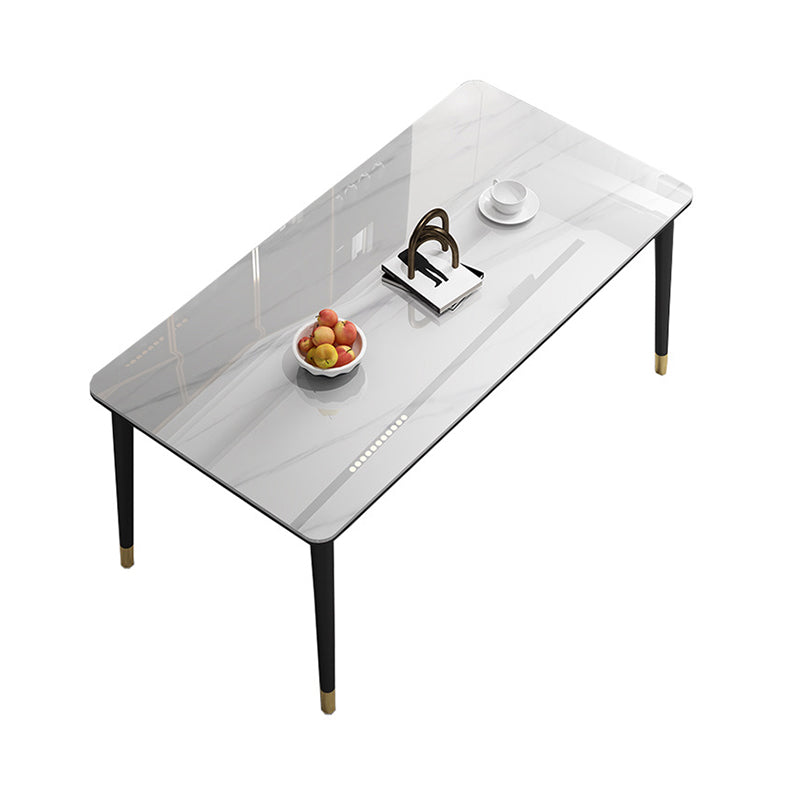 Minimalist 1/2/5/7 Pieces Furniture Stone Rectangle Dining Table Set for Home White 70.9"L x 35.4"W Clearhalo 'Dining Room Sets' 'Dining Tables & Seating' 'dining_room_set' 'furn' 'furn_dining_room_set' 'Furniture' 'Kitchen & Dining Furniture' 6543364