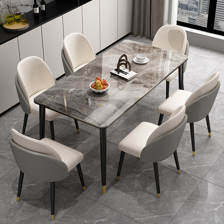 Minimalist 1/2/5/7 Pieces Furniture Stone Rectangle Dining Table Set for Home Clearhalo 'Dining Room Sets' 'Dining Tables & Seating' 'dining_room_set' 'furn' 'furn_dining_room_set' 'Furniture' 'Kitchen & Dining Furniture' 6543370