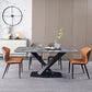 Glanzende grijze glamour eettafel set 1/2/5/7 stukken dinette ingesteld voor thuis
