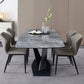 Glanzende grijze glamour eettafel set 1/2/5/7 stukken dinette ingesteld voor thuis