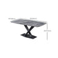 Glanzende grijze glamour eettafel set 1/2/5/7 stukken dinette ingesteld voor thuis