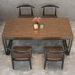 Industrial 1/2/5/7 Pieces Furniture Solid Wood Rectangle Dining Table Set in Brown 5 Pieces: 1 Table, 4 Matte Black Chairs Clearhalo 'Dining Room Sets' 'Dining Tables & Seating' 'dining_room_set' 'furn' 'furn_dining_room_set' 'Furniture' 'Kitchen & Dining Furniture' 6543403