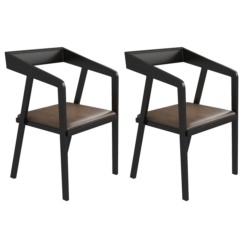 Industrial 1/2/5/7 Pieces Furniture Solid Wood Rectangle Dining Table Set in Brown 2 Brown Chairs Clearhalo 'Dining Room Sets' 'Dining Tables & Seating' 'dining_room_set' 'furn' 'furn_dining_room_set' 'Furniture' 'Kitchen & Dining Furniture' 6543410