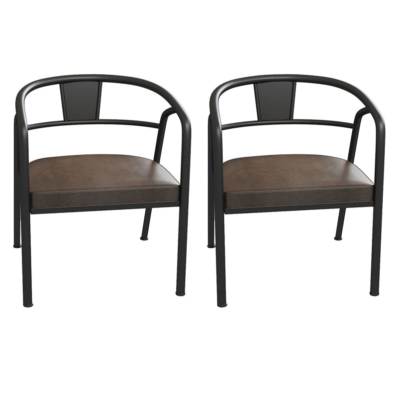 Industrial 1/2/5/7 Pieces Furniture Solid Wood Rectangle Dining Table Set in Brown 2 Black-Brown Chairs Clearhalo 'Dining Room Sets' 'Dining Tables & Seating' 'dining_room_set' 'furn' 'furn_dining_room_set' 'Furniture' 'Kitchen & Dining Furniture' 6543413