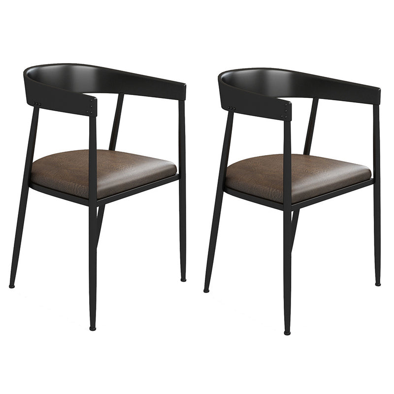 Industrial 1/2/5/7 Pieces Furniture Solid Wood Rectangle Dining Table Set in Brown 2 Black Chairs Clearhalo 'Dining Room Sets' 'Dining Tables & Seating' 'dining_room_set' 'furn' 'furn_dining_room_set' 'Furniture' 'Kitchen & Dining Furniture' 6543414