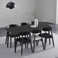 Black Modern Stone Top Dining Table Set 1/4/5/7 Pieces Dining Set with Wooden Chairs Clearhalo 'Dining Room Sets' 'Dining Tables & Seating' 'dining_room_set' 'furn' 'furn_dining_room_set' 'Furniture' 'Kitchen & Dining Furniture' 6543449