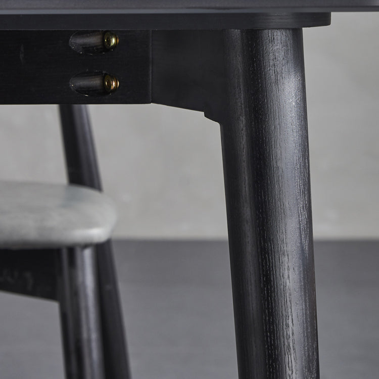 Black Modern Stone Top Dining Table Set 1/4/5/7 Pieces Dining Set with Wooden Chairs Clearhalo 'Dining Room Sets' 'Dining Tables & Seating' 'dining_room_set' 'furn' 'furn_dining_room_set' 'Furniture' 'Kitchen & Dining Furniture' 6543456