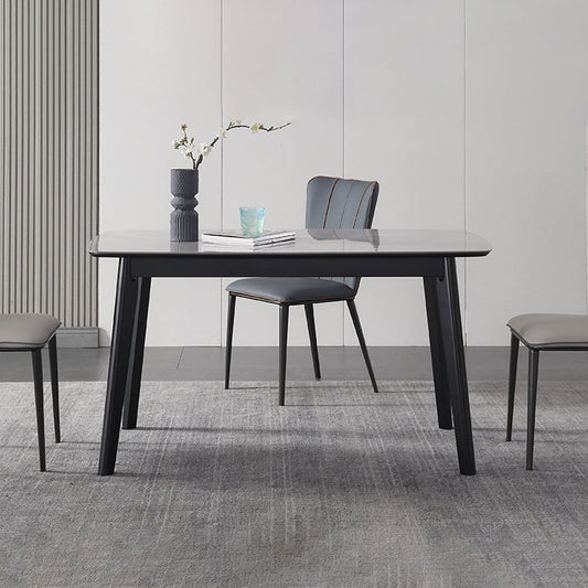 Minimalista 1/2/4/7 piezas muebles mesa de comedor rectángulo de piedra colocada en gris