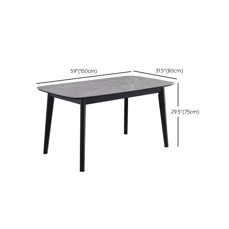 Minimalista 1/2/4/7 pezzi mobili tavolo da pranzo rettangolo di pietra impostata in grigio
