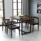 Industrial 1/2/5 Pieces Furniture Rectangle Solid Wood Dining Set in Brown