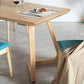Minimalistisch 1/2/5 stuks meubels vaste houten rechthoek eettafel ingesteld in natuurlijk