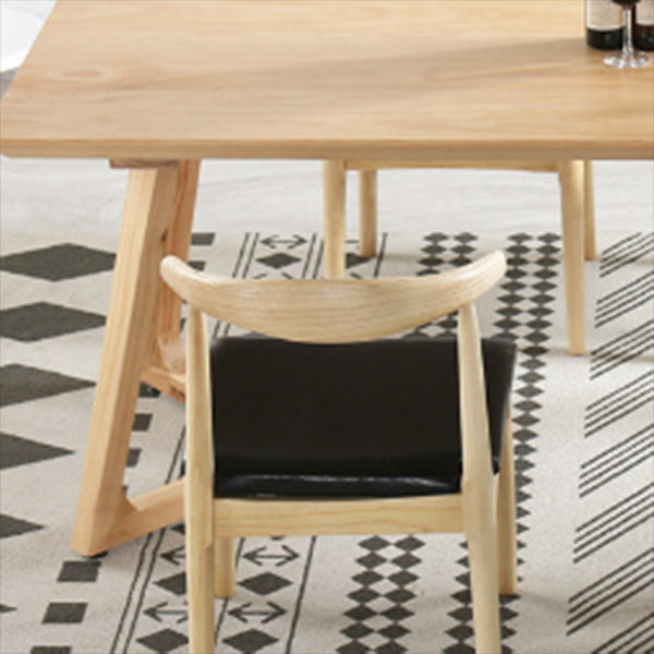 Minimalistisch 1/2/5 stuks meubels vaste houten rechthoek eettafel ingesteld in natuurlijk