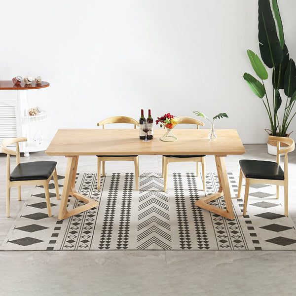 Minimalistisch 1/2/5 stuks meubels vaste houten rechthoek eettafel ingesteld in natuurlijk