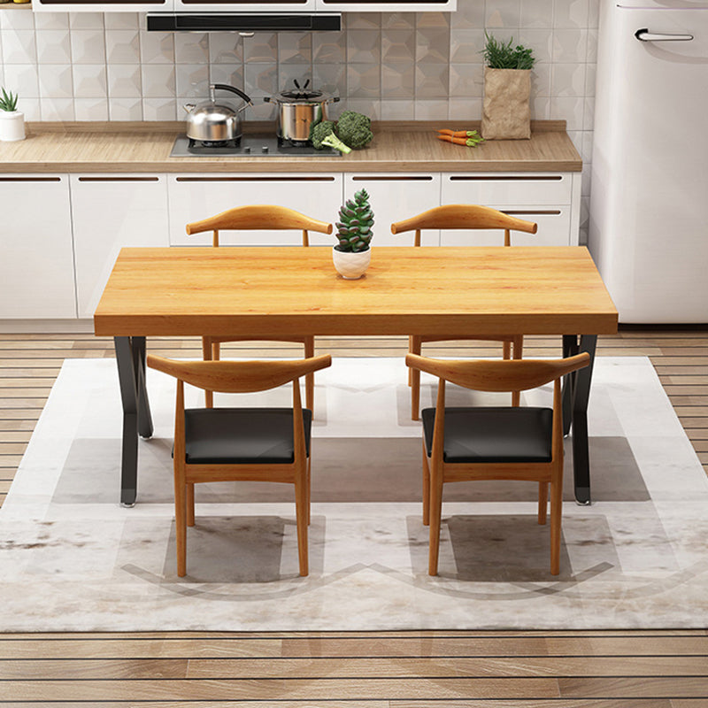 Sillas de comedor de madera sólida de 1/4/5 piezas industriales en marrón