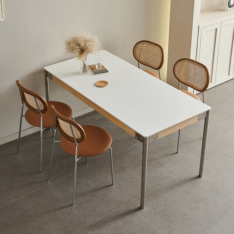 Sintered Stone Dining Table Set 1/4/5 Pcs Rectangle Dining Table with Armless Chairs Clearhalo 'Dining Room Sets' 'Dining Tables & Seating' 'dining_room_set' 'furn' 'furn_dining_room_set' 'Furniture' 'Kitchen & Dining Furniture' 6543688