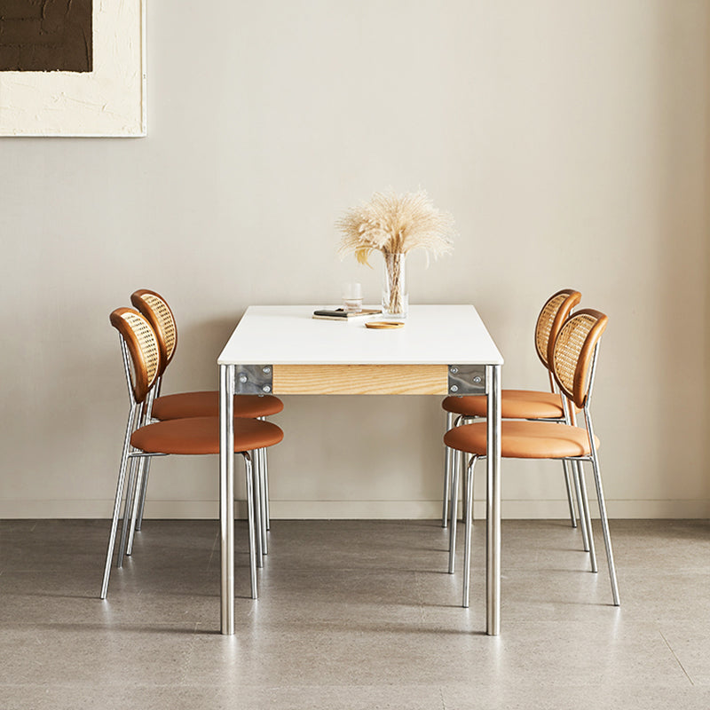 Sintered Stone Dining Table Set 1/4/5 Pcs Rectangle Dining Table with Armless Chairs Clearhalo 'Dining Room Sets' 'Dining Tables & Seating' 'dining_room_set' 'furn' 'furn_dining_room_set' 'Furniture' 'Kitchen & Dining Furniture' 6543697