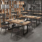 Industrial Dining Set 1/5 Pcs Solid Wood Dining Table and Metal Frame Chairs