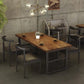 Industrial Style Rectangle Table Set 1/4/5 Pieces Dining Set with Metal Legs for Home Use