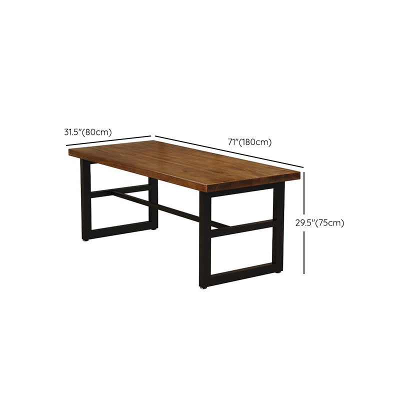 Industrial Style Rectangle Table Set 1/4/5 Pieces Dining Set with Metal Legs for Home Use