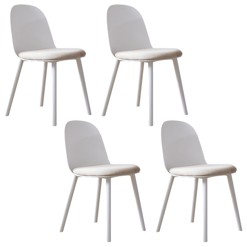 Mesa de comedor redonda Juego de mesa de acrílico 1/3/4/5 PCS y sillas de plástico en blanco