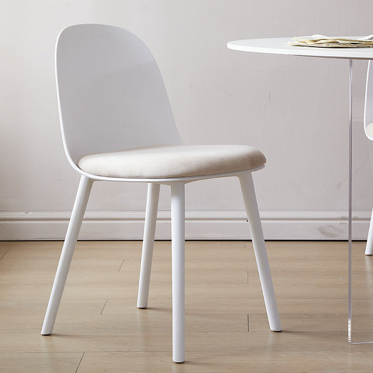 Mesa de comedor redonda Juego de mesa de acrílico 1/3/4/5 PCS y sillas de plástico en blanco